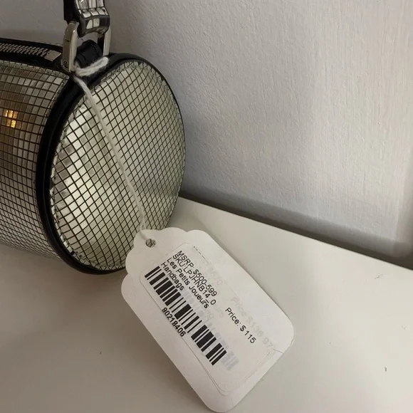 Les Petits Joueur - Emma Disco Handbag - Silver / Black - Picture 3 of 11
